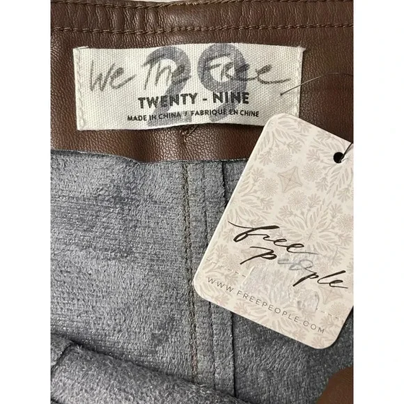 We The Free Spitfire Skinny Faux Leather HighWaist Pants size 29 Brown - Picture 5 of 9